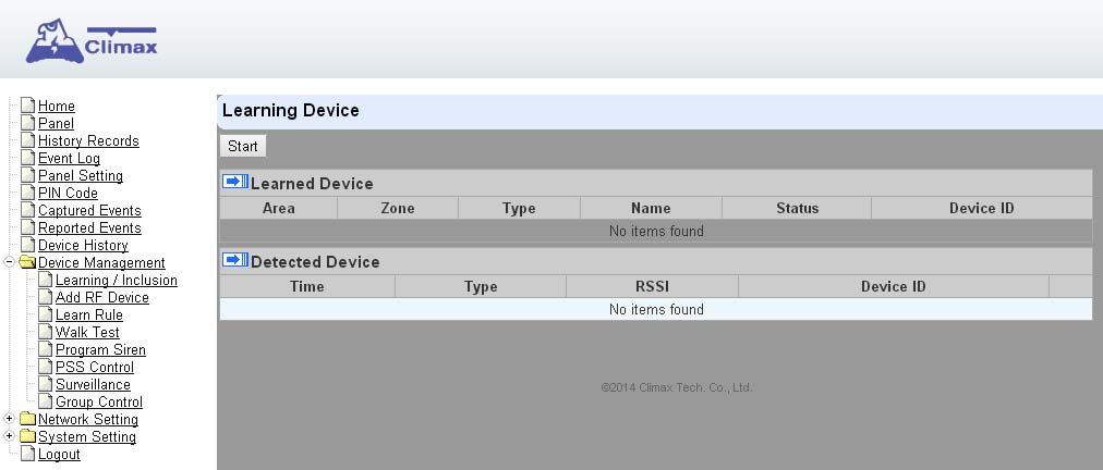 5. Device Management The Device Management section allows you to learn in, edit, control and view all available accessory devices that can be included in the HPGW Series Control Panel. 5.1.