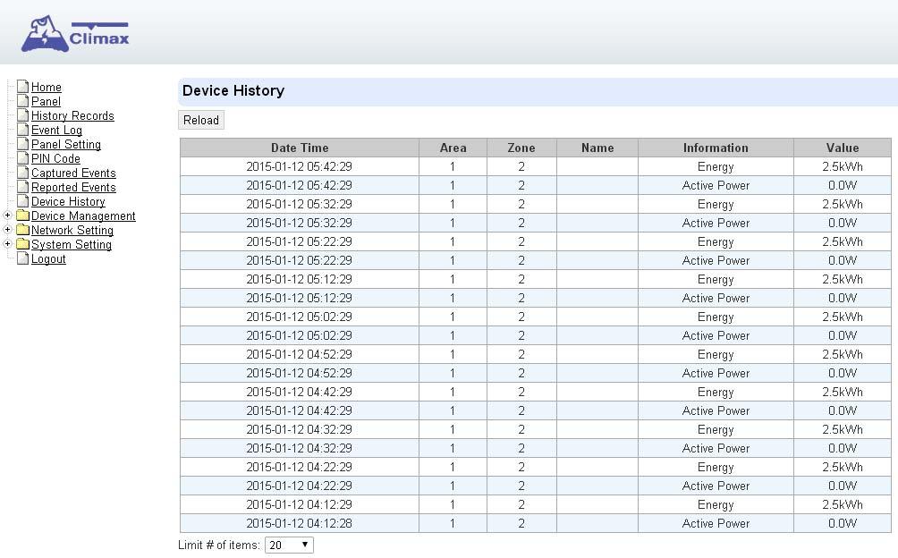 9.4. Device History You can track your ZigBee accessory device status history under Device History.