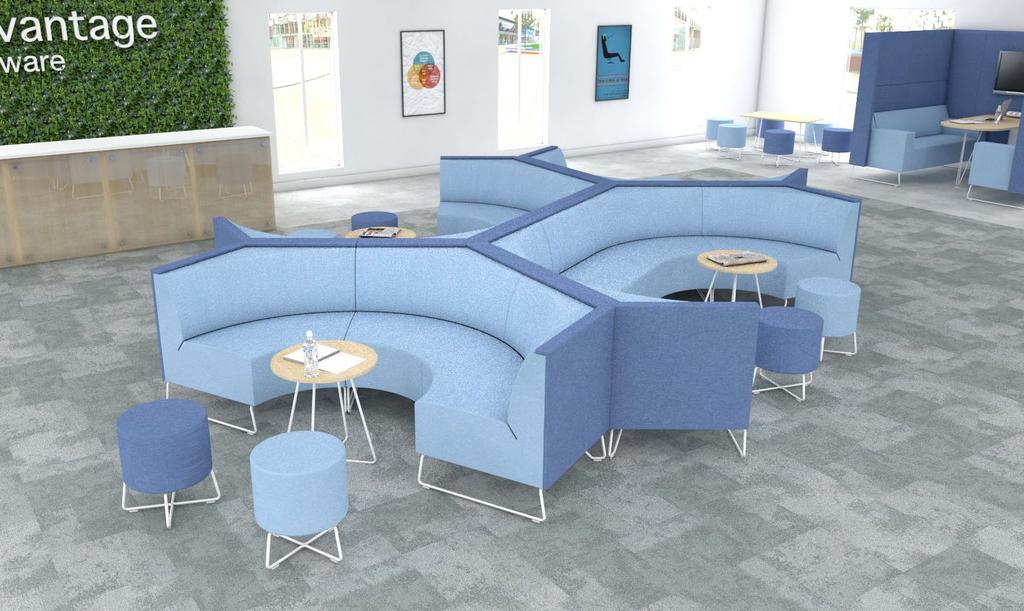 Top: Honeycomb: perfect for creating sleek, stylish and comfortable breakout spaces
