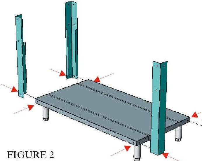 Install corner posts as shown in figure 2. Use %-20 x 3/4" Truss Head screws. C. Set main box assembly onto corner posts as shown in Figure 3.