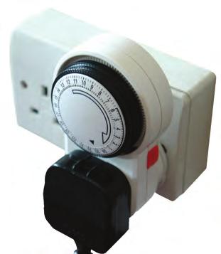 TIMERS Heavy Duty 24 Hour Plug-In Timer Designed to take high loads Normal household timers are not built to take the high