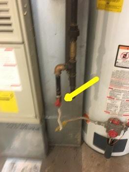 Gas Meter shutoff is located to the lower left of the