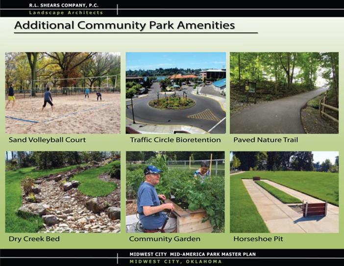 Mid-America Park Renovation - $1,648,000 Nature Park All-Inclusive Playground Pond surrounded by a natural playground, interpretive signage, and a wood boardwalk.