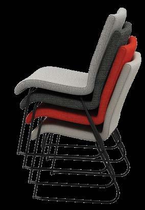 Court The Court Visitor chair is a convenient stacking chair, available in either black powdercoat or chrome sled base and upholstered seat.
