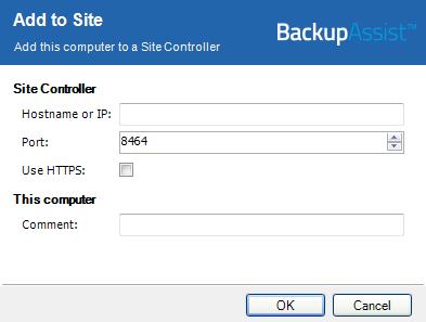 Regular BackupAssist computer setup 1. Tick the box for Enable automatic registration with Site controllers within this network.