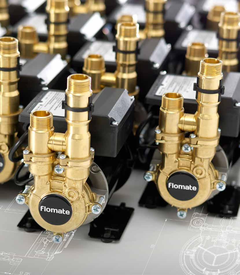 Flomate Mains Boost pumps offer a simple, patented solution to the problem of low or intermittent mains water pressure and flow without the need for a cold water break tank.