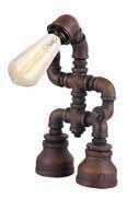 PIPE WALL LAMP 1X25 190 380 Ø95 1/1 STEAM3 4XE27 DECORATIVE AGED IRON PIPE