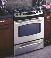 Slide-In Ranges: 30" Dual-Fuel These models include Gas cooktop Precise Air electric convection system TrueTemp system Warming drawer Electronic controls Extra-large self-clean oven Electronic clock
