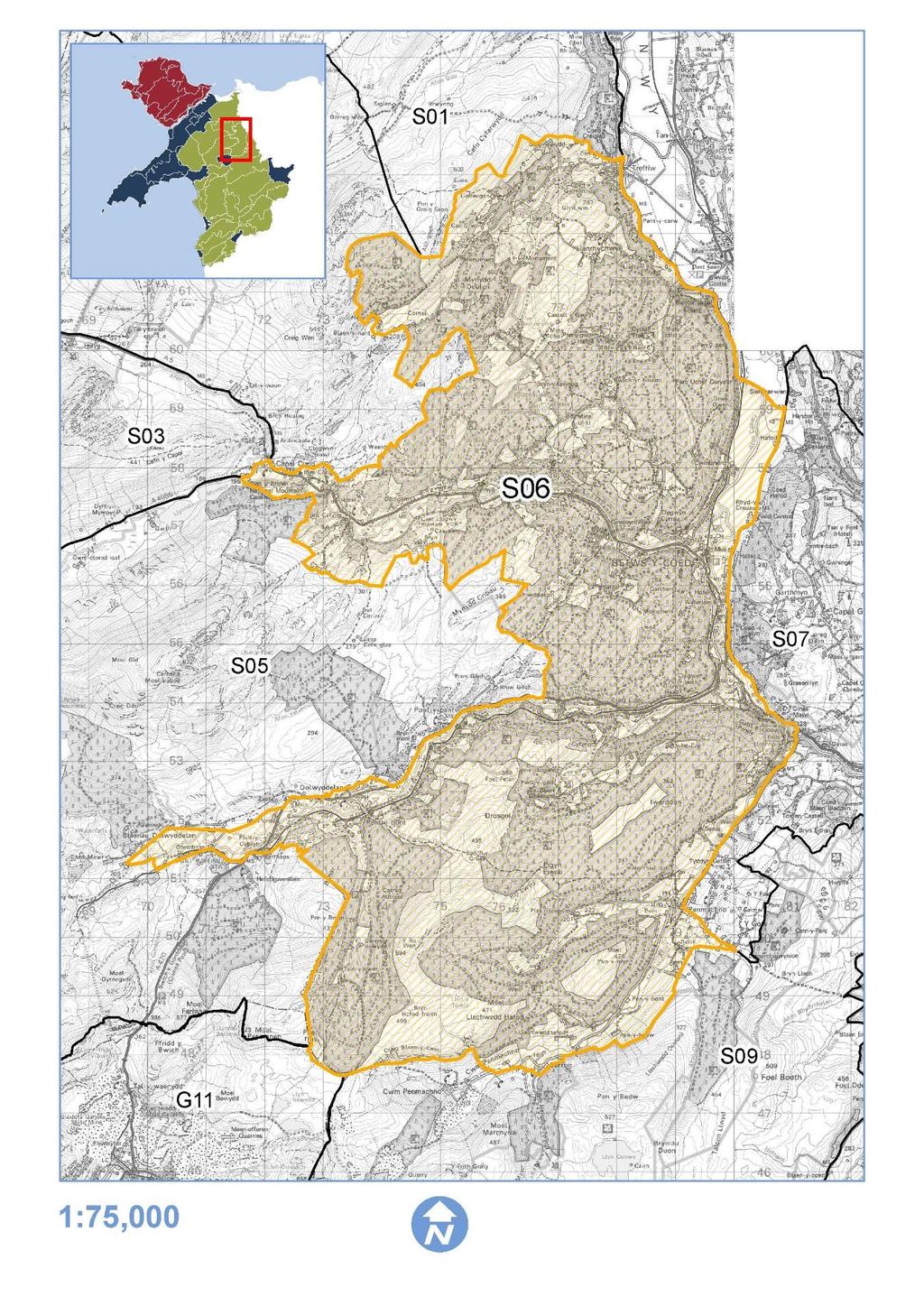 S06 Coedwig Gwydyr Reproduced from the Ordnance Survey map with the permission of Ordnance Survey
