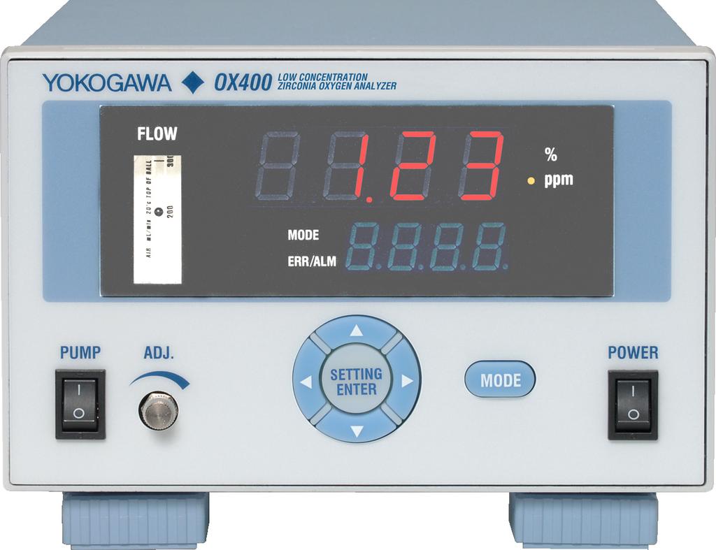 General Specifications Model OX400 Low Concentration Zirconia Oxygen Analyzer The OX400 is a highly accurate and reliable low-concentration zirconia oxygen analyzer that is capable of measuring a