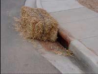 As with silt fences, straw bales should never be installed in a channel or drainage that conveys concentrated flows.