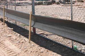 binders or other erosion control measures applied Very poor silt fence installation.