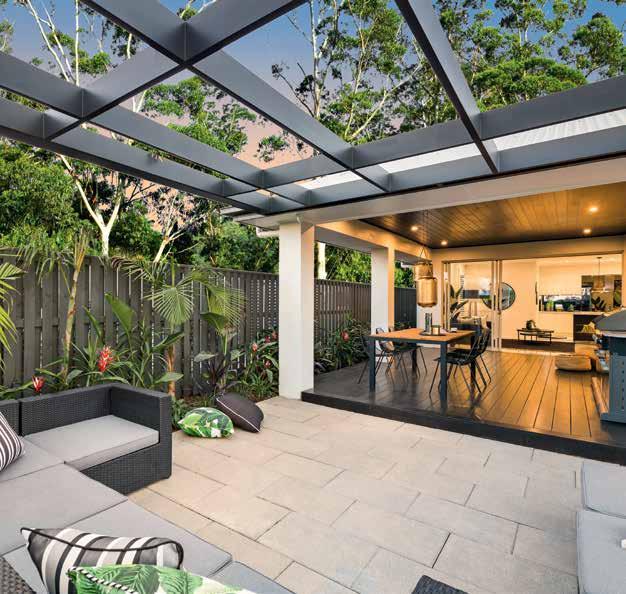 OUTDOOR INCLUSIONS OUTDOOR LIVING As standard we will include: 1 Outdoor living includes fully lined ceiling with 75mm cove cornice. 2 Extra high 2400mm high alfresco stacker door(s).