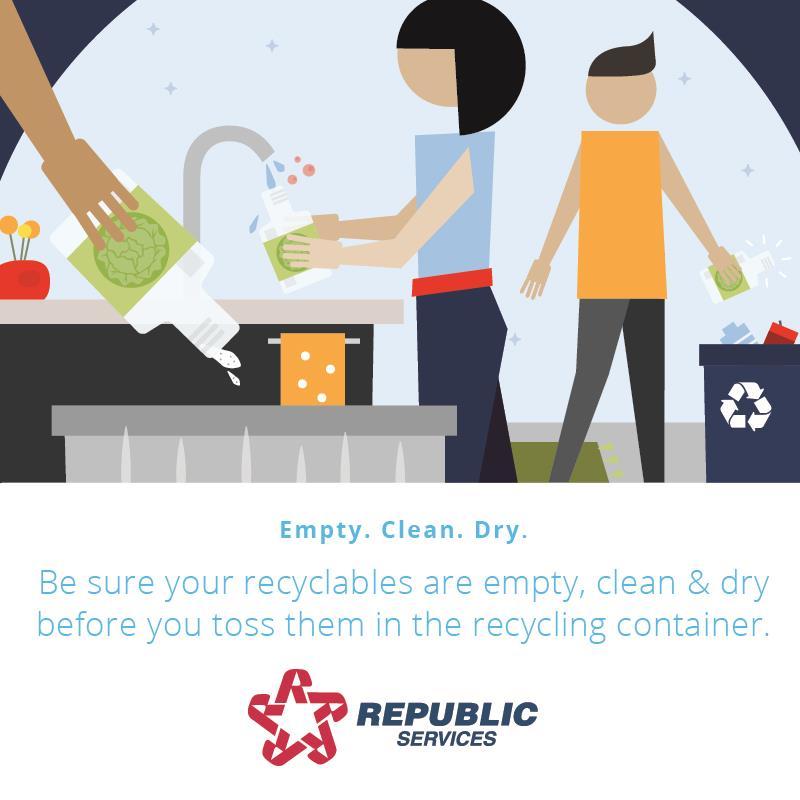 Preparing Items for the Curb Rinsing food residue from containers before recycling prevents bacteria growth reduces