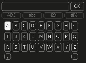 Use the virtual keyboard In some menus where text may require entering, a virtual keyboard is available.