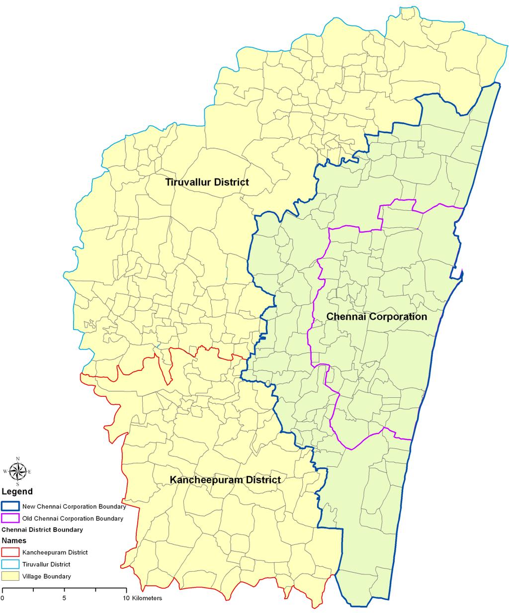 17 Figure 2.5 Chennai Metropolitan Area administrative boundary 2.4 CRITICAL REVIEW OF URBAN PLANNING IN CHENNAI Chennai has had a long history of planning.