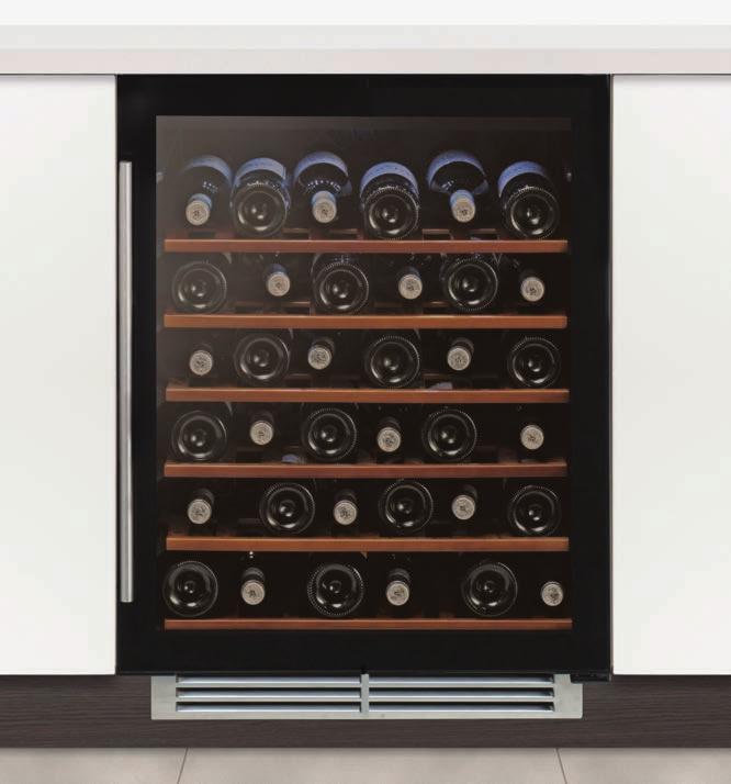 Sense Wi6115 Undercounter single zone wine cabinet W 595mm Key Features No frost compressor cooling technology maintains a consistent temperature Single temperature zone stores either red or white