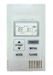 Back-lit MA Controller, the set temperature range can be reduced for cool and heat modes Dimensions: