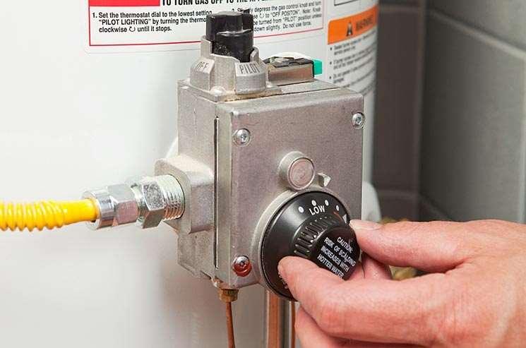 Turn down the temperature on your water heater. Most water heaters are automatically set to 140 degrees F, which is hotter than you will likely ever need.