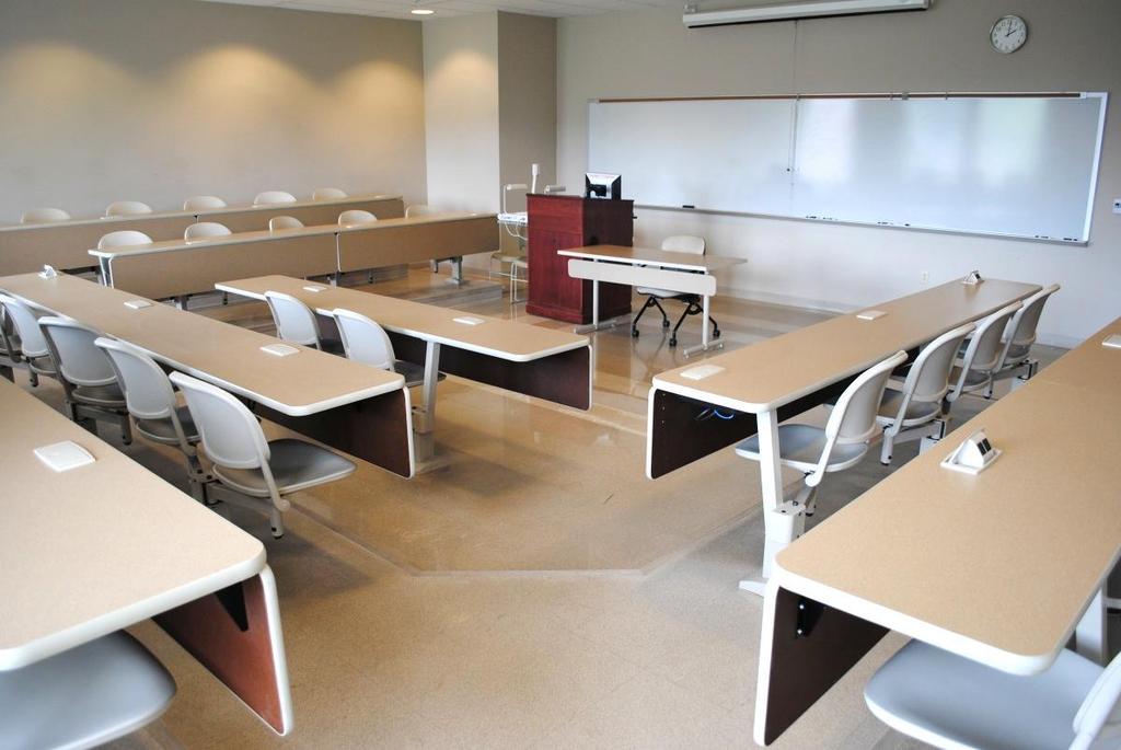 H213 Tiered Classroom Room Features Capacity: 39 persons White Boards (2) Document Camera (1) Door (1) Network