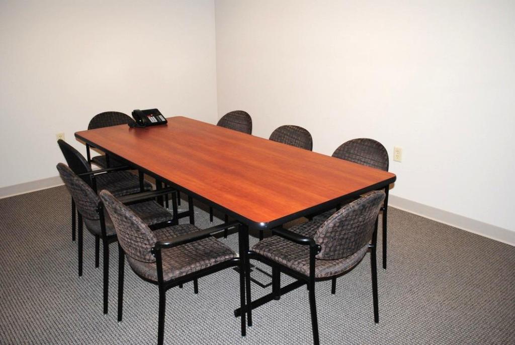 H226 Medium Conference Room Capacity: 8 persons Door (1) Network Connections available Layout: conference style with chairs and one medium-sized table Conference phone (1)