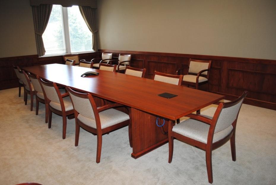 around a large table Conference phone (1) Windows (2) Catering available