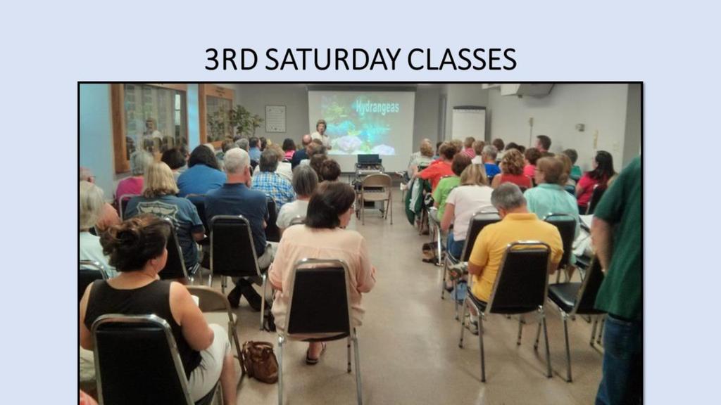 We started the 3rd Saturday program 3 years ago, and it has been a tremendous success. It meets at the Bonny Oaks Agricultural Center monthly from February through November.