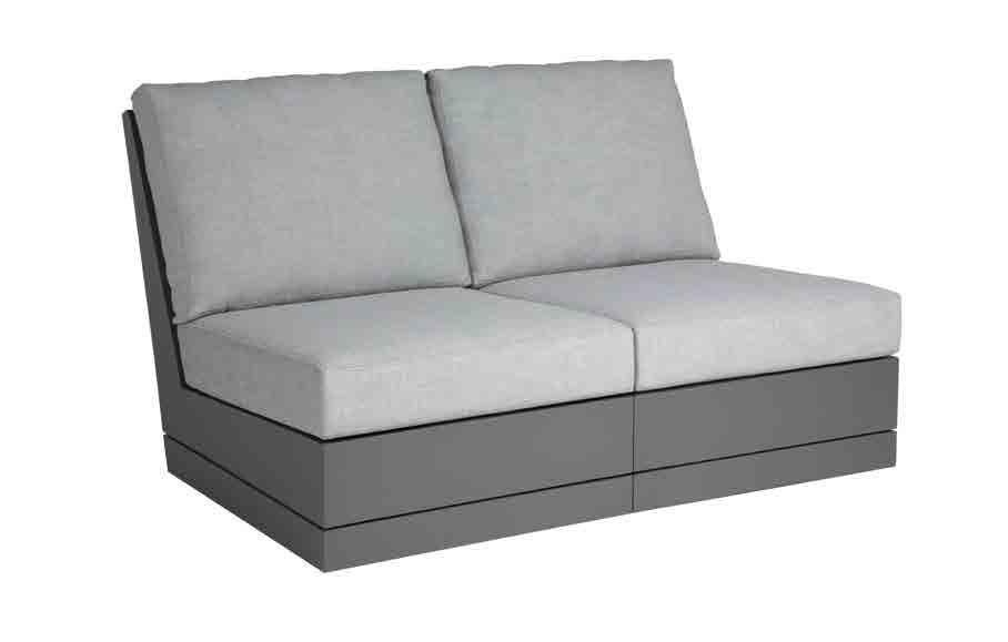 Shown in Steel powder coat 112534-E Exterior CUSHIONS FC112534 furniture cover 112525 Beachside Two-Seat Sofa WIDTH 60 (152cm) DEPTH 37 (94cm) HEIGHT 30.