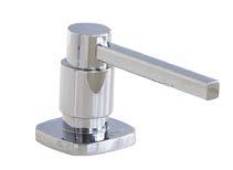 The Rubiq spray rinse 40 Max handle and bench mount are also square to complement the tap.