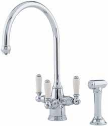 45 Max The Phoenician is available in five models: the standard version with and without a spray rinse, a bar sink model with a shorter reach spout and Triflow models (p39) with and without a spray