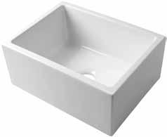 Acquello FR610S (610mm wide) reversible single fireclay sink in white (shown) Also available as: