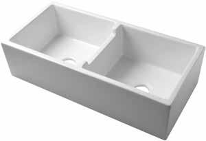 reversible single fireclay sink in white Each fireclay butler sink is reversible to showcase either a