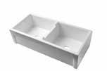 Inset Fireclay Sinks Acquello FR1000D (1000mm wide) reversible 50/50 split double fireclay sink in white