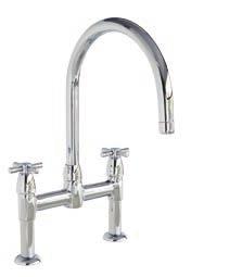 Io with levers or crossheads An inspiring fusion of classic style and contemporary flair, the Io bridge style tap is the epitome of elegant minimalism.