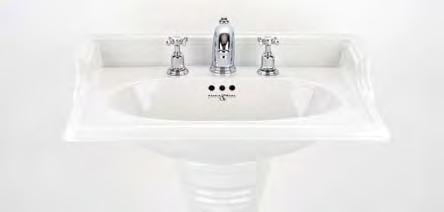 hole 2864 Pedestal 3701 Three hole deck basin mixer with high spout and 6796 traditional cistern
