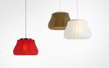 Lily Yonoh 2010 Our Lily large pendant lamp is dressed with a tube of elastic and flame retardant fabric in feminine