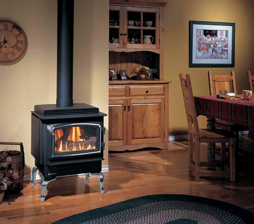 F33 gas log fire Above: F33 shown with optional nickel accent door and nickel legs Outstanding Fire!
