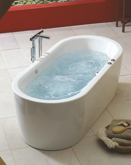easily installed in a free-standing configuration Includes bath tub overflow set with drain in chrome finish 5-year limited warranty Note: Tub Filler shown with Bath Tub is for representation purpose