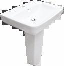 BASIN WITH FULL PEDESTAL GRANDE Dimensions : 630x460x180mm P6215PW