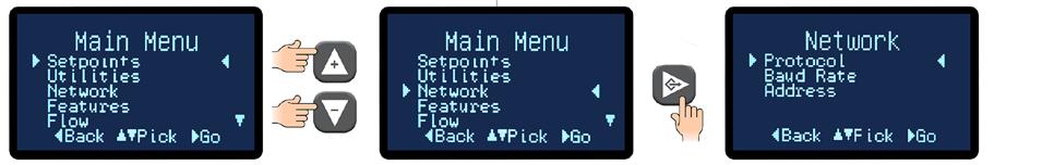1. Select the Software Version item from the Utilities Menu to advance to the software version screen. 2. Press the Back button to return to the Utilities menu. E. Display Test.