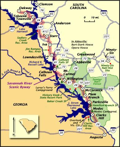 The West Coast of South Carolina: Corps Lake Hartwell, Lake Russell, Lake Thurmond Duke Power Lake