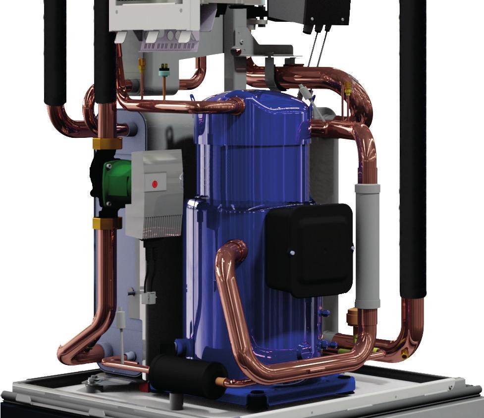 Hot gas to water heater 4. Returning hot gas from water heater 5. Brine out 6. Brine in 7.