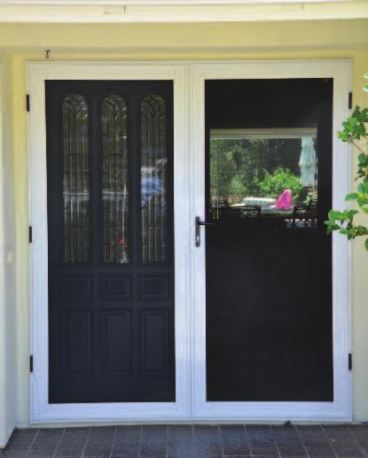 Double and Single Security Doors have a three point locking system with one simple locking action. CRL Guarda Security Patio Doors filter out 60% of the sun s harmful U.V. rays.