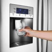 Your family will love the convenience of the Ice and ater dispenser with its neverending supply of fresh filtered water and crushed or cubed ice.