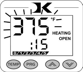 Normal Operation Normal Operating Mode The normal operating mode of the press will display the current actual Temperature at the top of the screen and the time setting or elapsed time below the