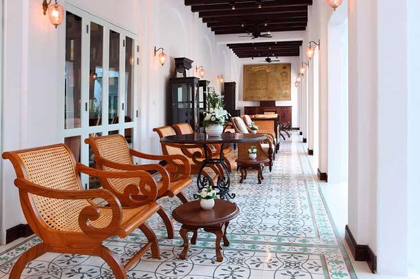 The veranda runs parallel to the swimming pool, and is a fine place to rest and relax.