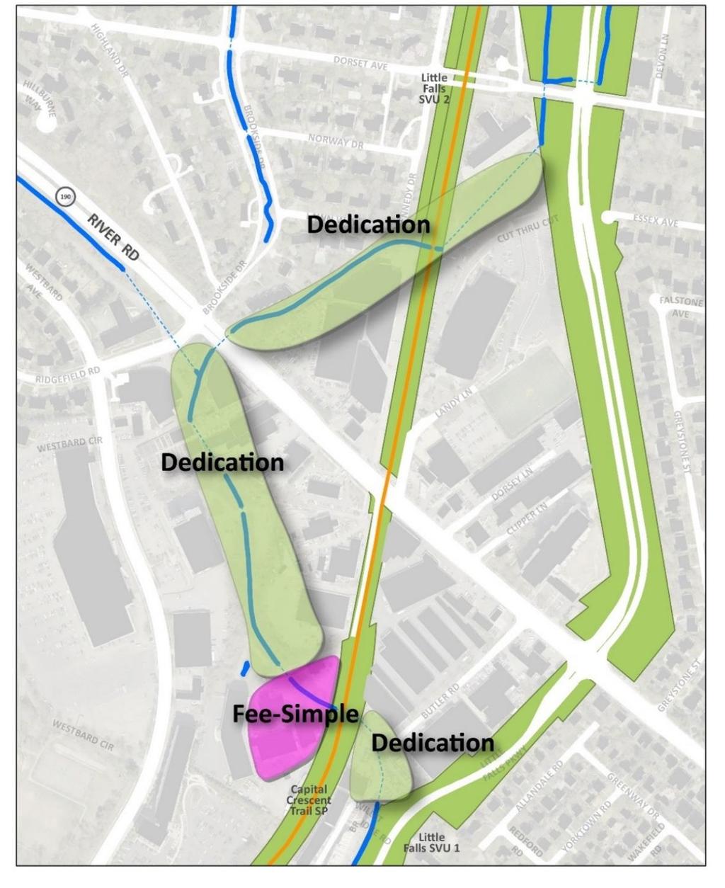 Willett Branch Greenway Property Acquisition Strategy Primary strategy: Dedication