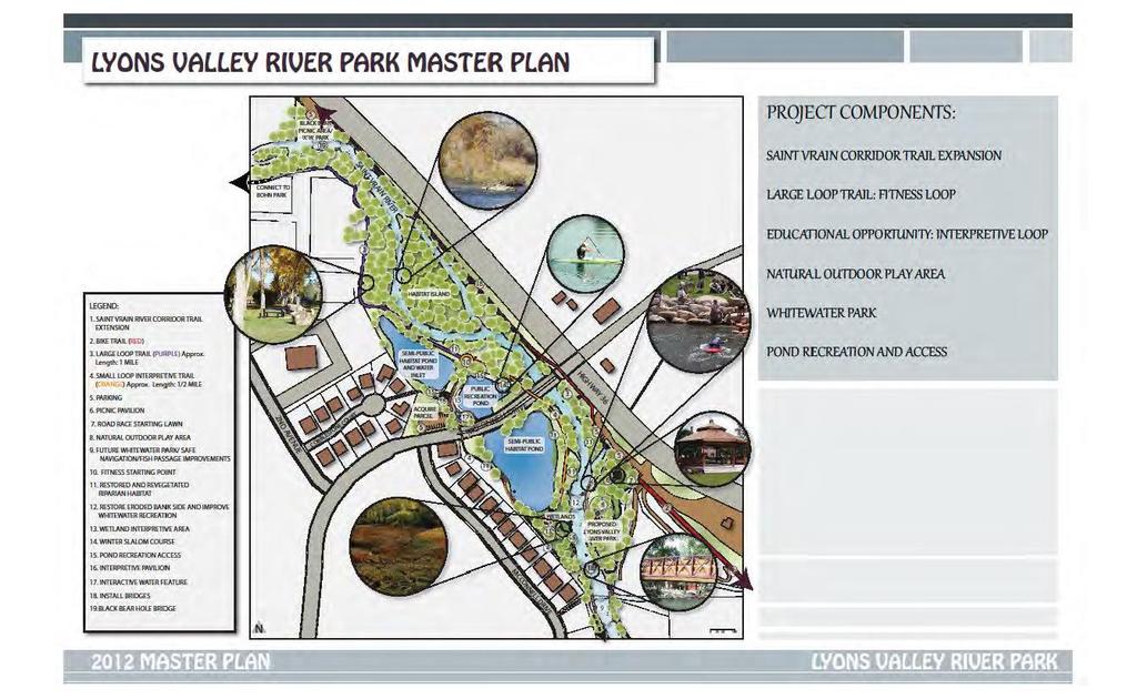 Lyons Parks and Recreation Flood Recovery Update Build upon previous public planning efforts Parks, Open Space and Tr