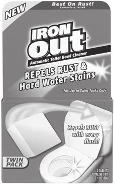 1/6 SUPER IRON OUT RUST AND STAIN REMOVER Hard Water Buildup Remover Dissolves soap scum and mineral deposits Flushes away by normal rinsing cycle of the washer Recommended for monthly use in all