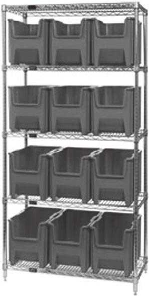 label area All-in-one unit with yellow bins, other colors available on request Will not rust or corrode Heavy duty, high grade shelving with a 400 lb.